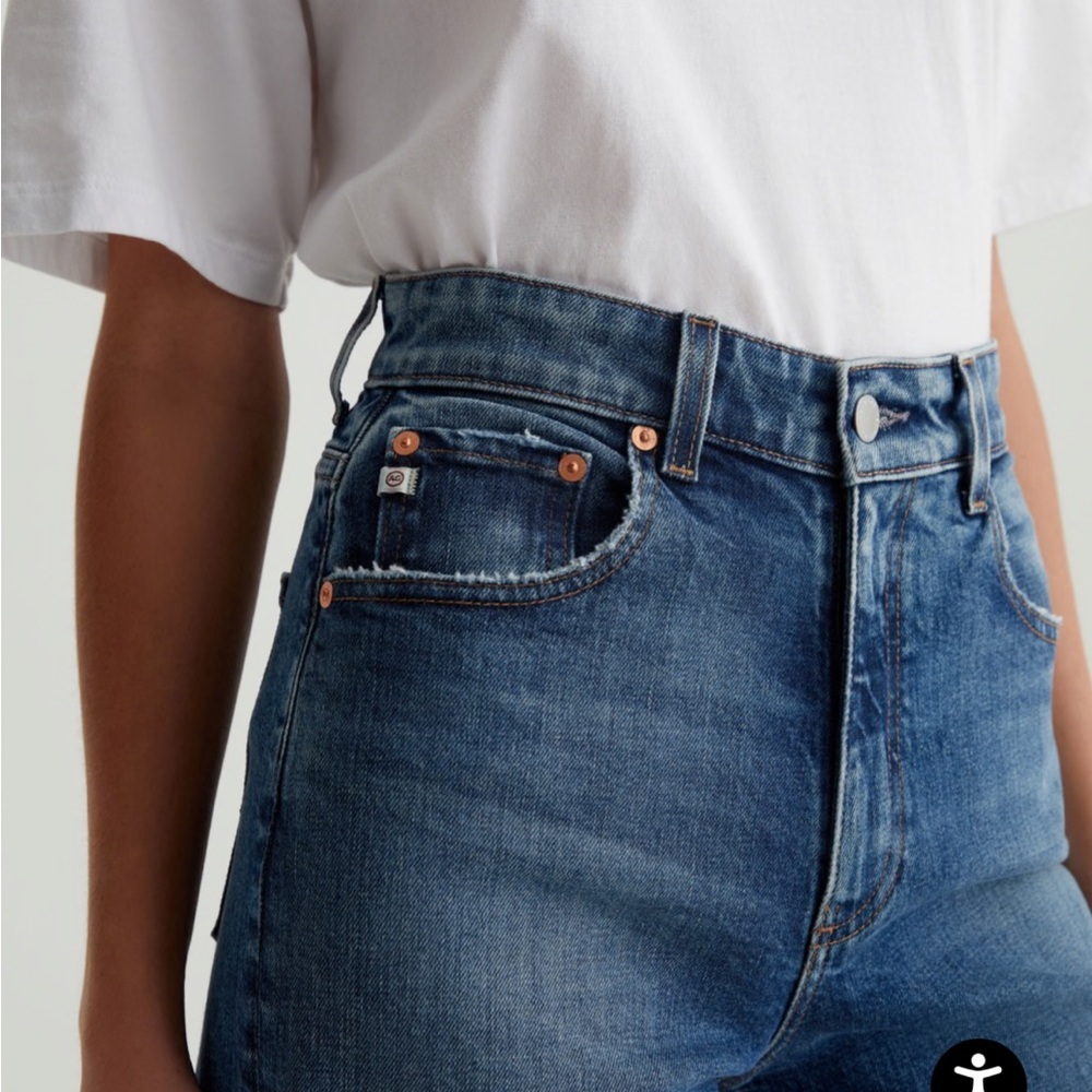 AG Adriano Goldschmied Ed Deven High Rise Wide Leg Jeans 33 - Picture 9 of 10